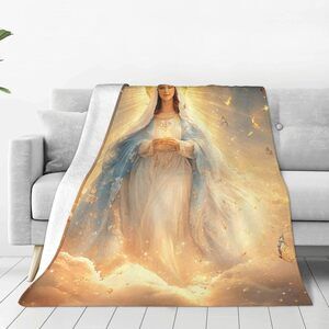 Virgin Mary Blanket Mother of God Decor Religious Throw Blanket 80x60